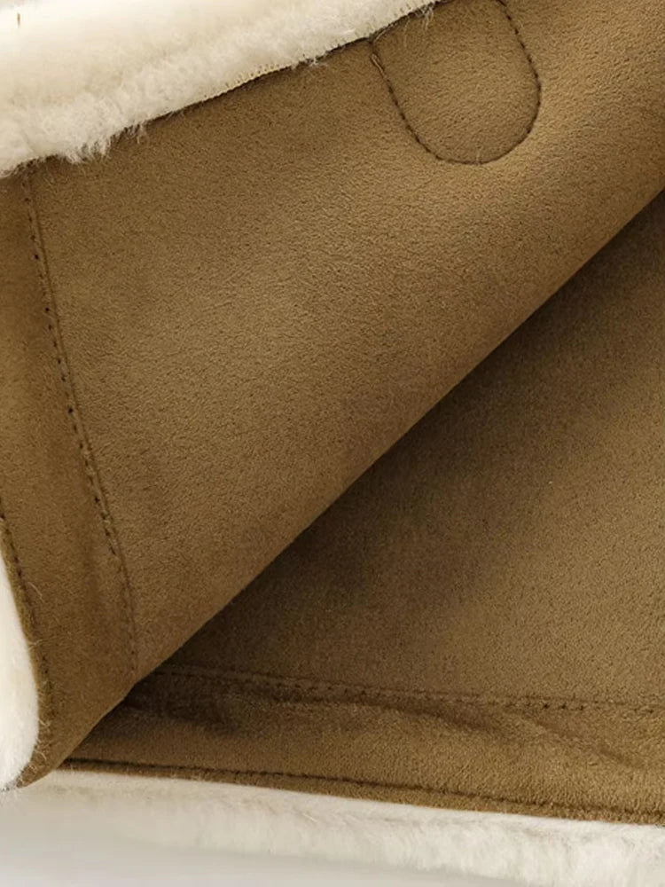 Chic Cropped Shearling Jacket | Ivory Faux Fur Toggle Coat - Slay Hoodies