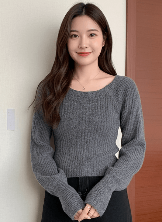 Cozy Boat Neck Ribbed Knit Sweater - Slay Hoodies