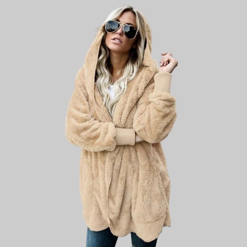 Double Fleece Long Sleeve Oversized Cardigan - Slay Hoodies