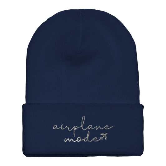 Embroidered Beanie : Premium Cuffed - Airplane mode - Slay Hoodies