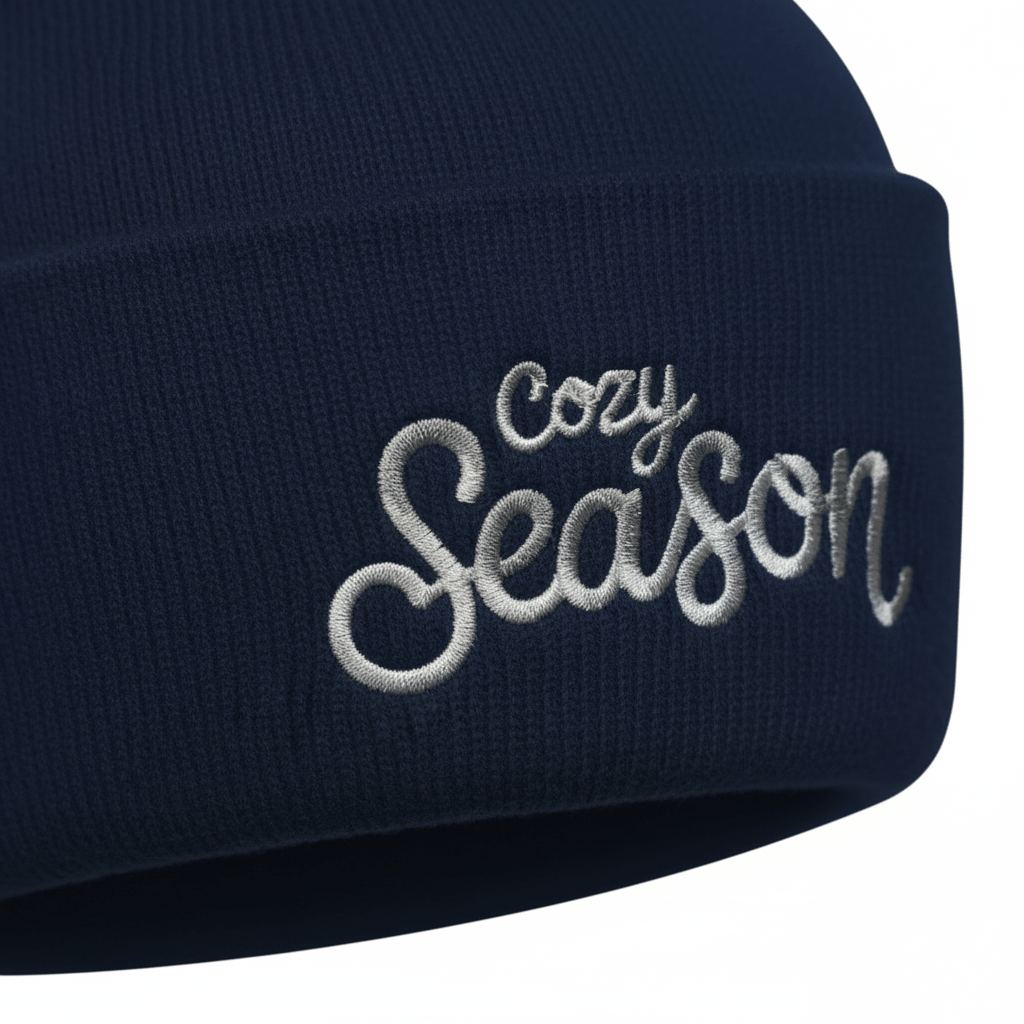 Embroidered Beanie : Premium Cuffed - Cosy Season - Slay Hoodies