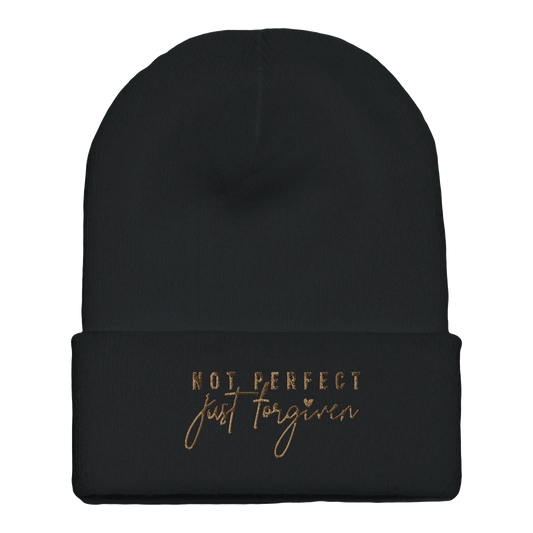 Embroidered Beanie : Premium Cuffed - Not Perfect. Just Forgiven - Slay Hoodies