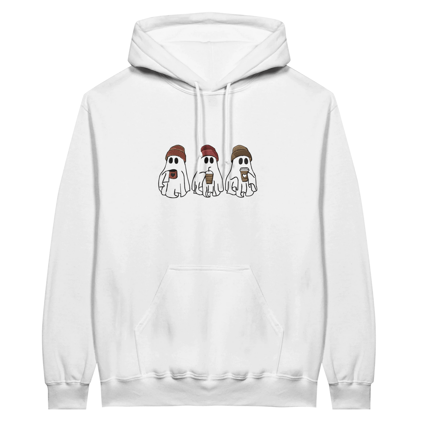 Embroidered Hoodie : The Ghostly Coffee Crew - Slay Hoodies
