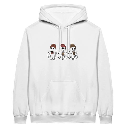 Embroidered Hoodie : The Ghostly Coffee Crew - Slay Hoodies