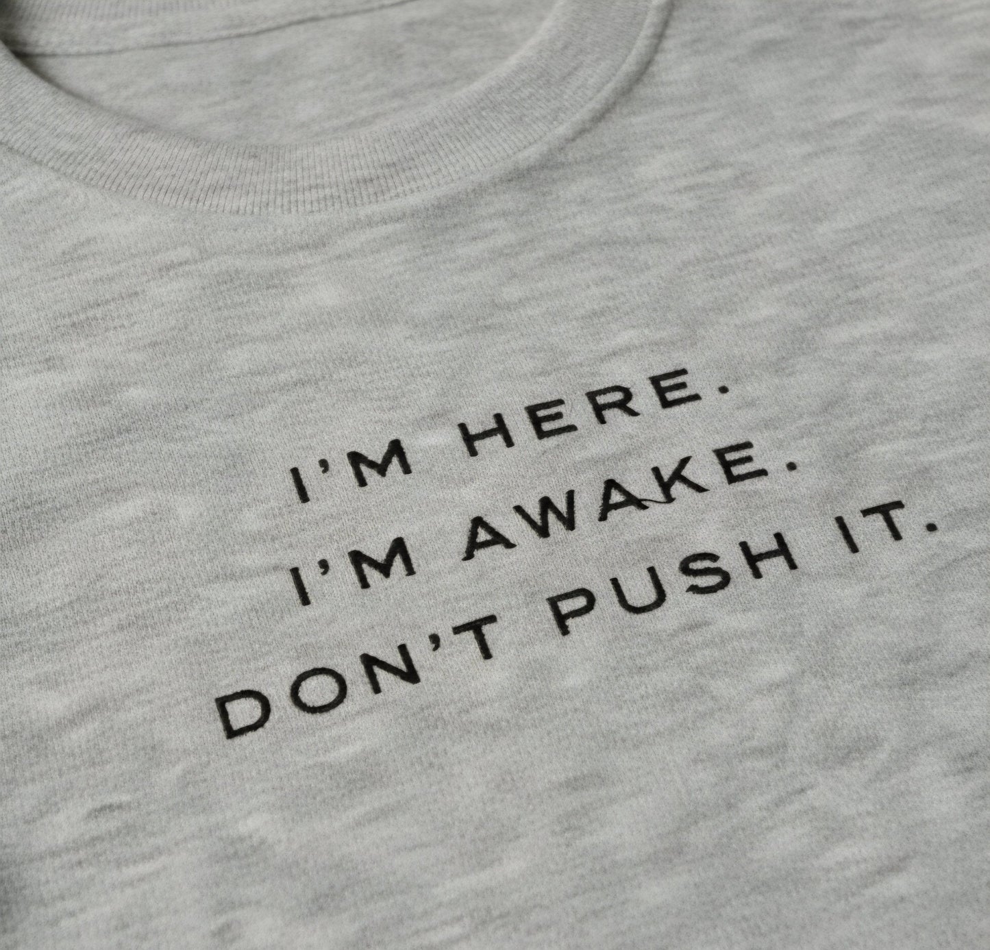 Embroidered Sweatshirt : I'm Here. I'm Awake. Don't Push It. - Slay Hoodies