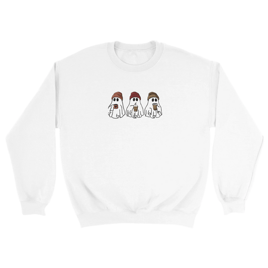 Embroidered Sweatshirt : The Ghostly Coffee Crew - Slay Hoodies