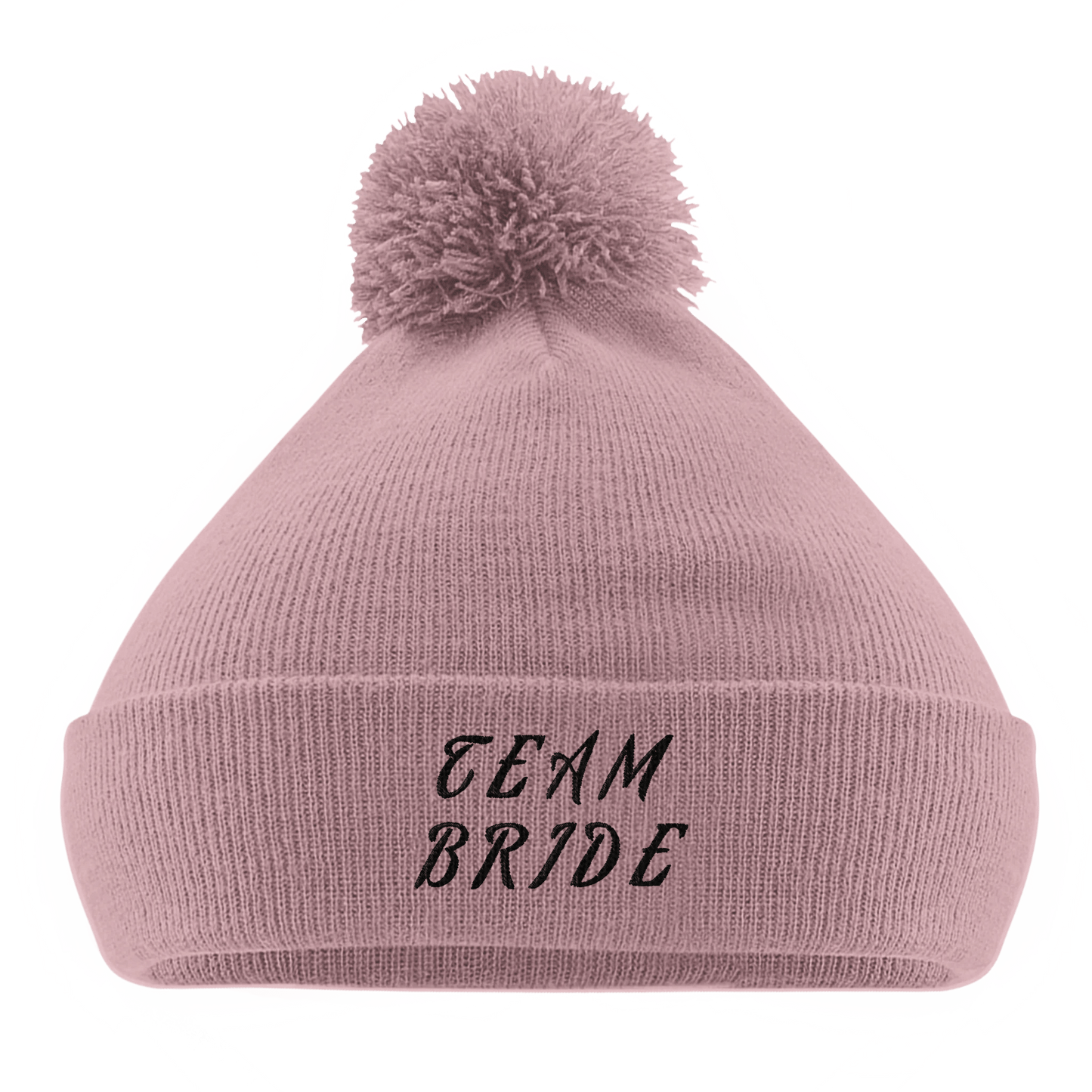 EXCLUSIVE : "Team Bride" Embroidered Engagement / Bachelorette Pom - Pom Winter Hat - Slay Hoodies