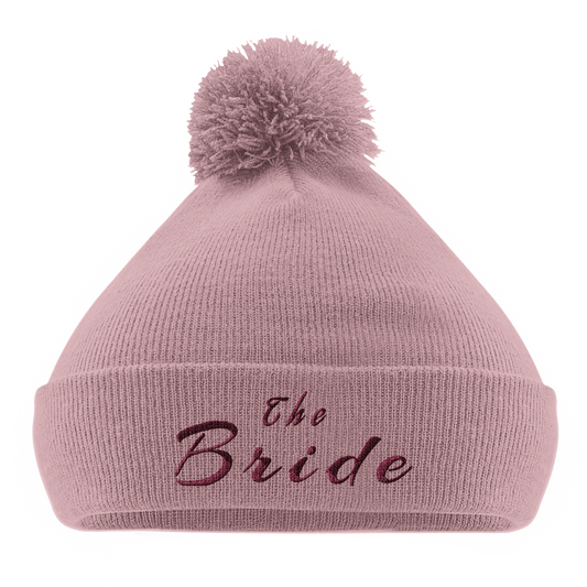 EXCLUSIVE : "The Bride" Embroidered Engagement / Bachelorette Pom - Pom Beanie - Slay Hoodies
