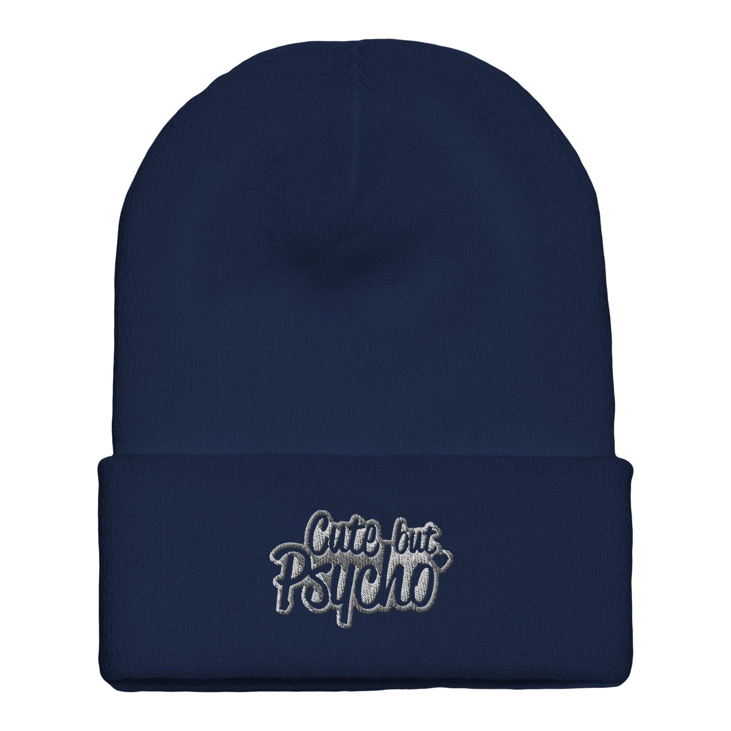 Premium Cuffed "Cute but Psycho" Embroidered Beanie - Slay Hoodies