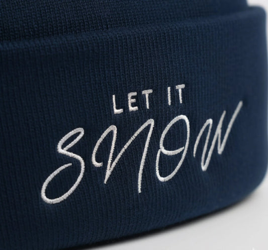 Premium Cuffed "Let it Snow" Embroidered Beanie - Slay Hoodies