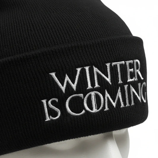 Premium Cuffed "Winter Is Coming" Embroidered Beanie - Slay Hoodies
