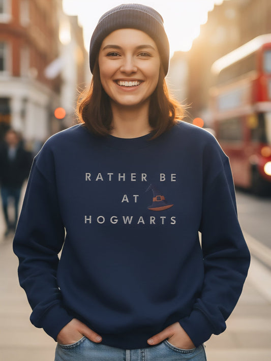 Premium High Quality "Rather Be at Hogwarts" Embroidered Sweatshirt - Slay Hoodies