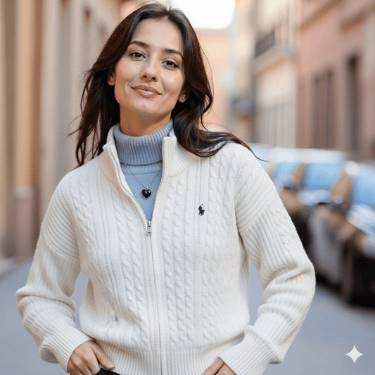 Stand Collar Embroidery Knitted Cardigan - Slay Hoodies