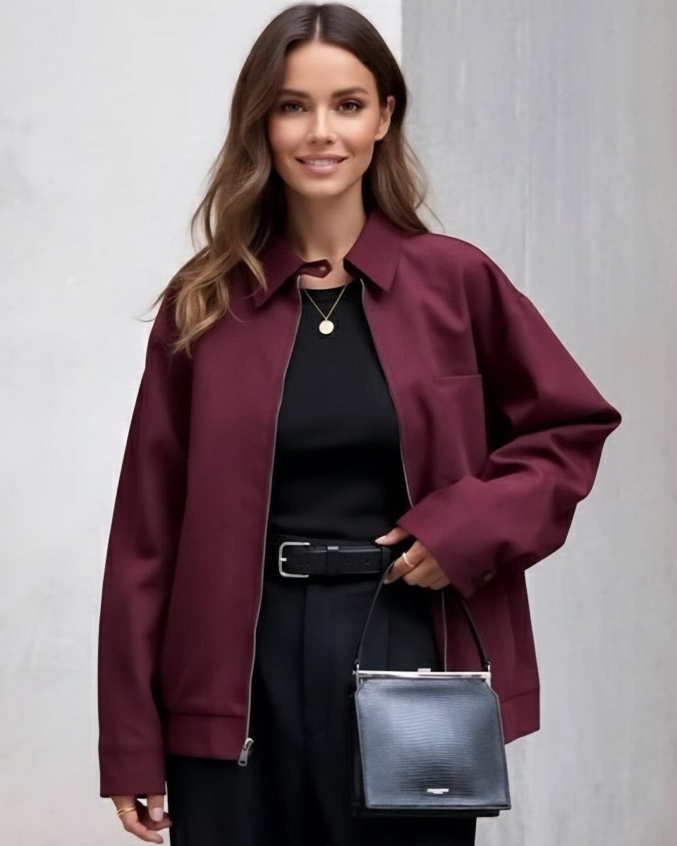 Burgundy Utility Overshirt Jacket - Slay Hoodies
