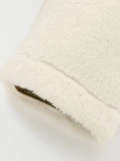 Chic Cropped Shearling Jacket | Ivory Faux Fur Toggle Coat - Slay Hoodies