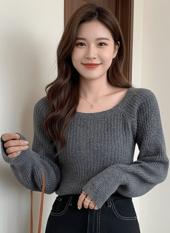 Cozy Boat Neck Ribbed Knit Sweater - Slay Hoodies