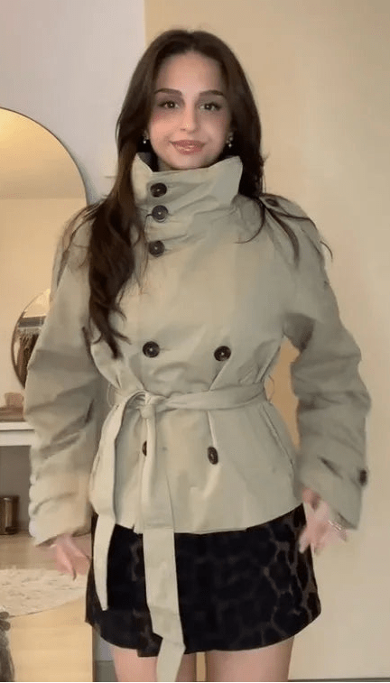 Cropped Double - Breasted Trench Jacket - Slay Hoodies