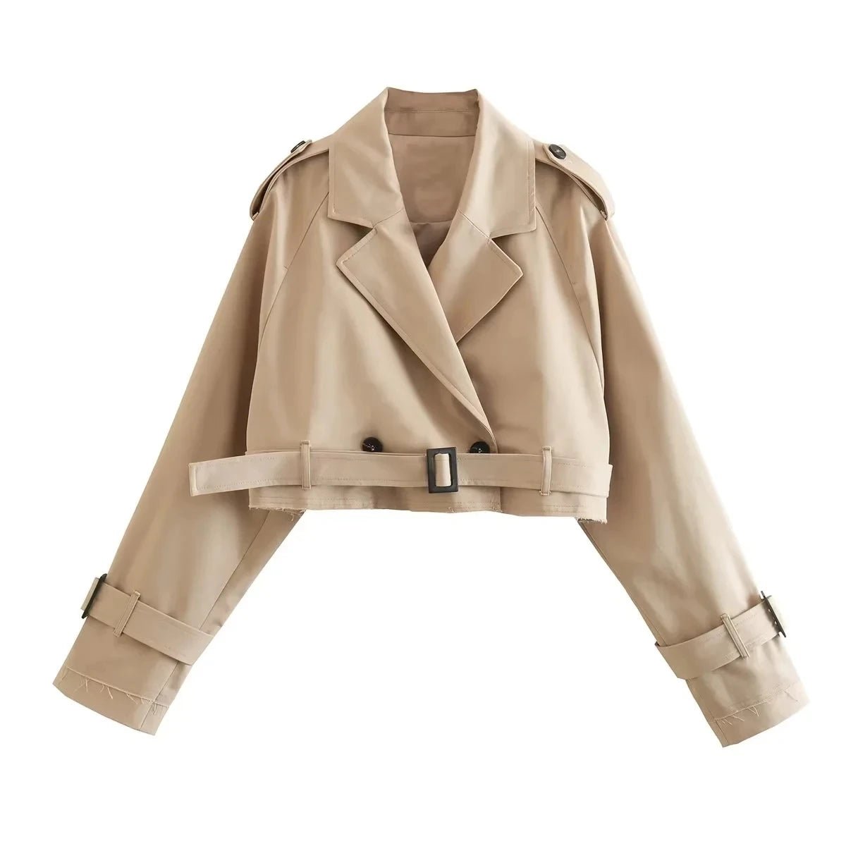 Cropped Trench Spring Jacket - Slay Hoodies