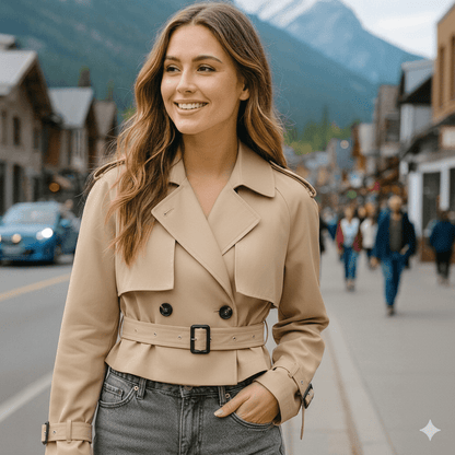 Cropped Trench Spring Jacket - Slay Hoodies