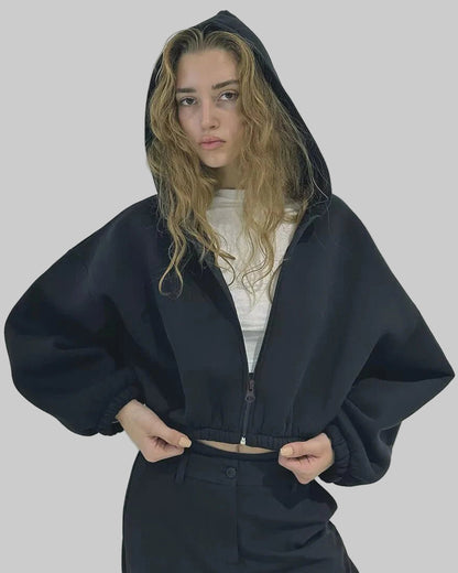 Cropped Zipper Hoodie - Slay Hoodies