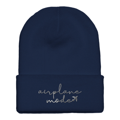 Embroidered Beanie : Premium Cuffed - Airplane mode - Slay Hoodies