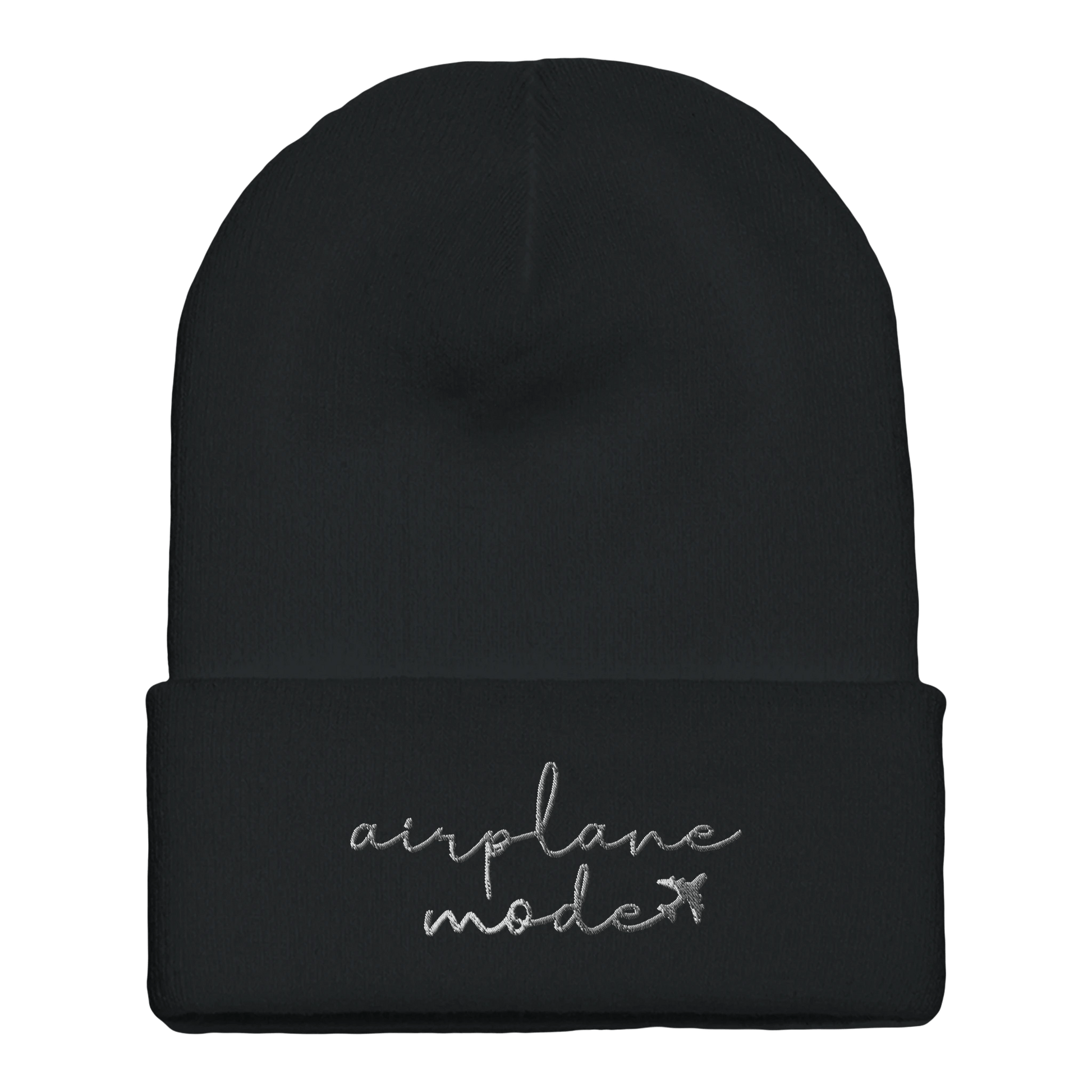 Embroidered Beanie : Premium Cuffed - Airplane mode - Slay Hoodies