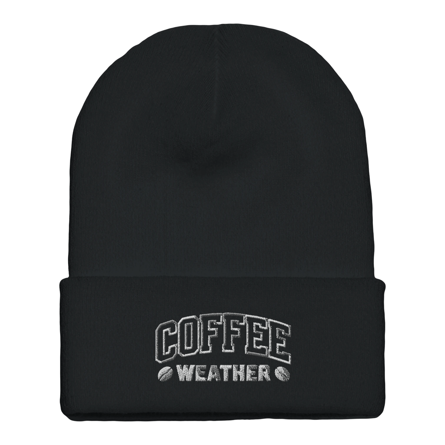 Embroidered Beanie : Premium Cuffed - Coffee Weather - Slay Hoodies