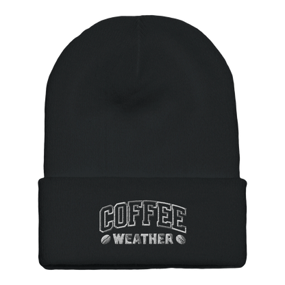 Embroidered Beanie : Premium Cuffed - Coffee Weather - Slay Hoodies
