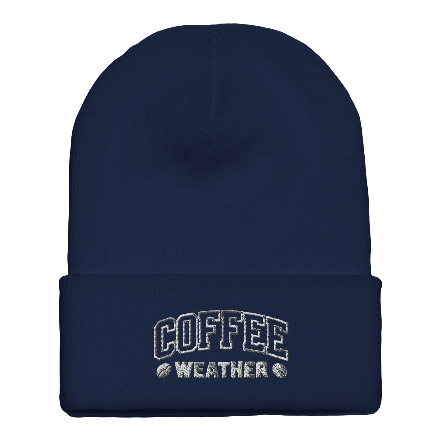 Embroidered Beanie : Premium Cuffed - Coffee Weather - Slay Hoodies