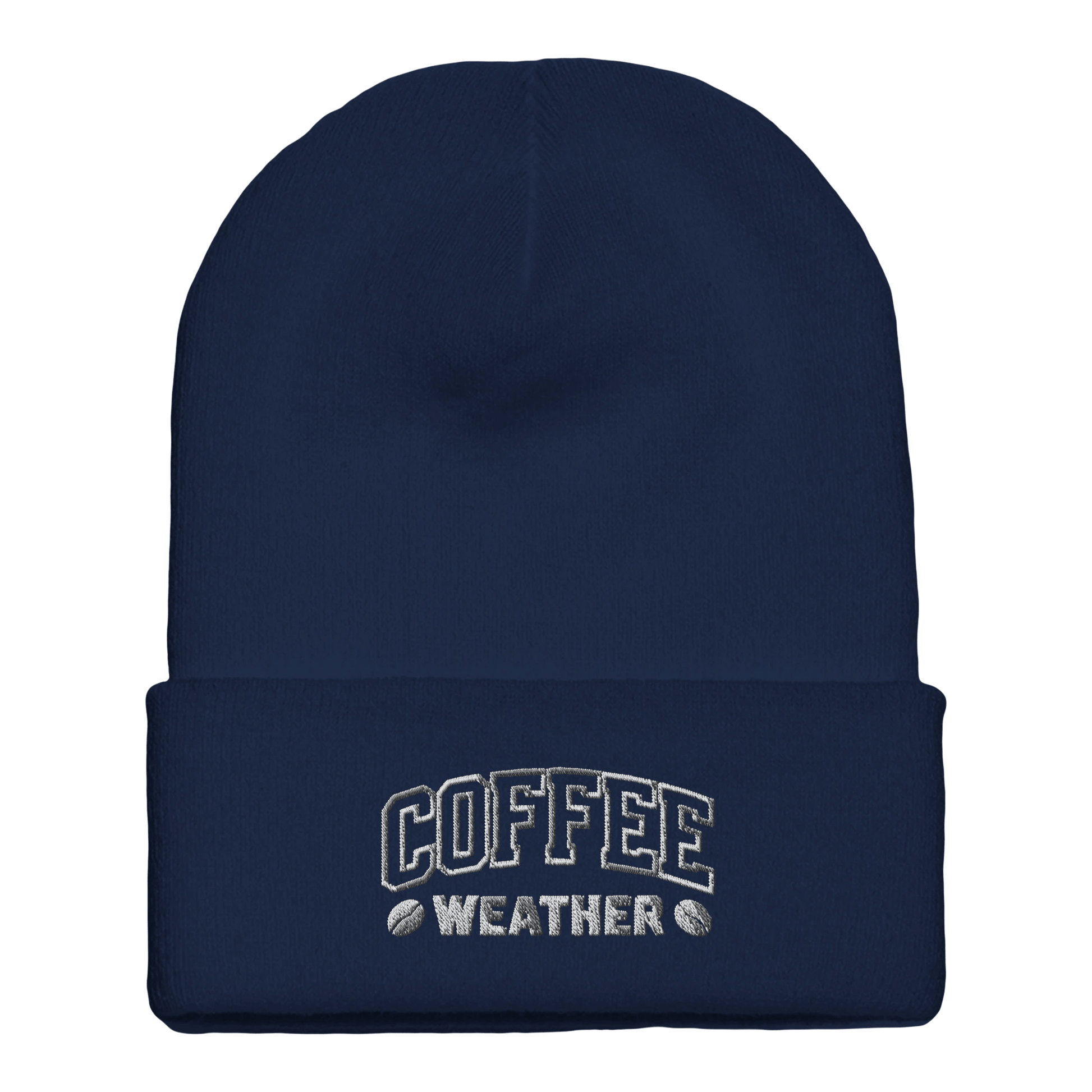 Embroidered Beanie : Premium Cuffed - Coffee Weather - Slay Hoodies