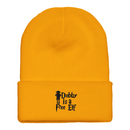 Embroidered Beanie : Premium Cuffed - Dobby is a Free Elf - Slay Hoodies