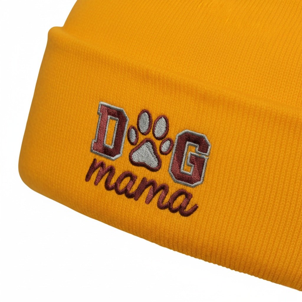 Embroidered Beanie : Premium Cuffed - Dog Mama - Slay Hoodies