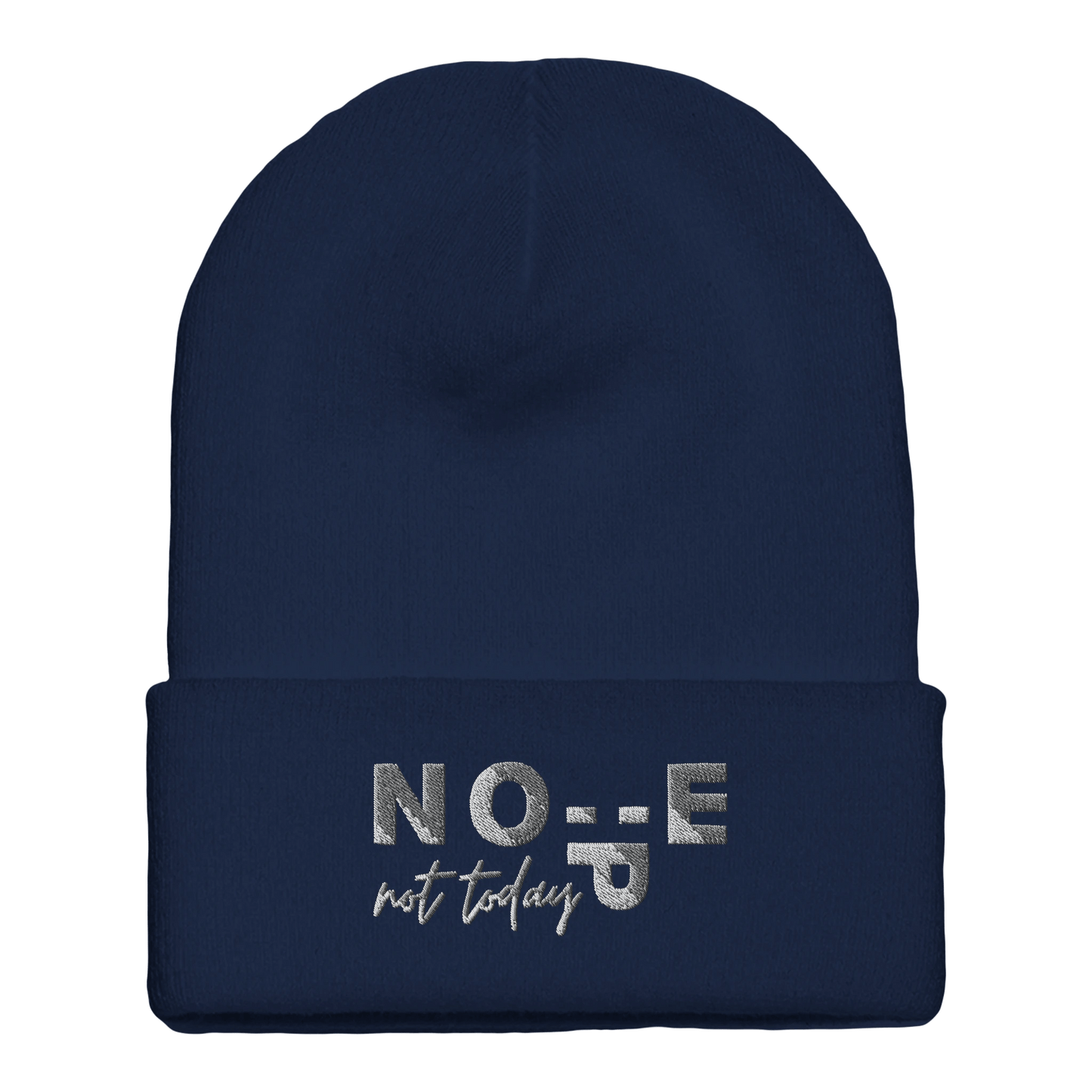 Embroidered Beanie : Premium Cuffed - Nope. Not Today - Slay Hoodies