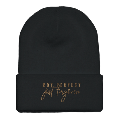 Embroidered Beanie : Premium Cuffed - Not Perfect. Just Forgiven - Slay Hoodies