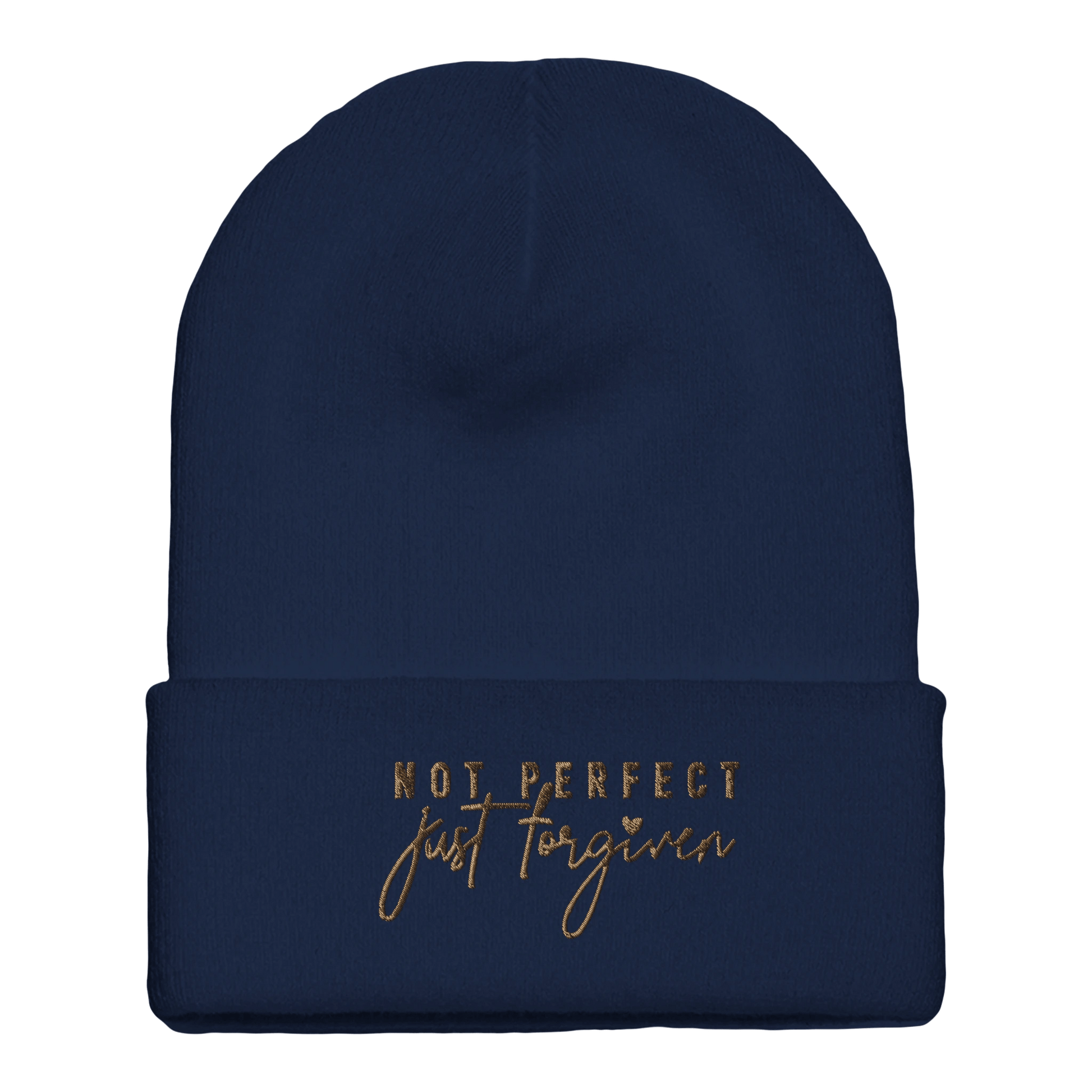 Embroidered Beanie : Premium Cuffed - Not Perfect. Just Forgiven - Slay Hoodies