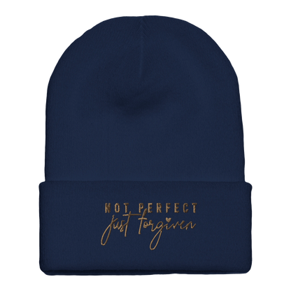 Embroidered Beanie : Premium Cuffed - Not Perfect. Just Forgiven - Slay Hoodies