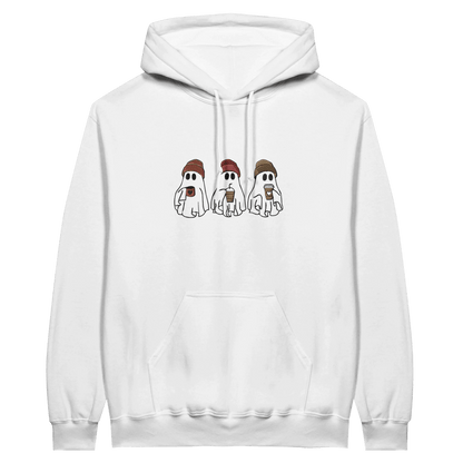Embroidered Hoodie : The Ghostly Coffee Crew - Slay Hoodies