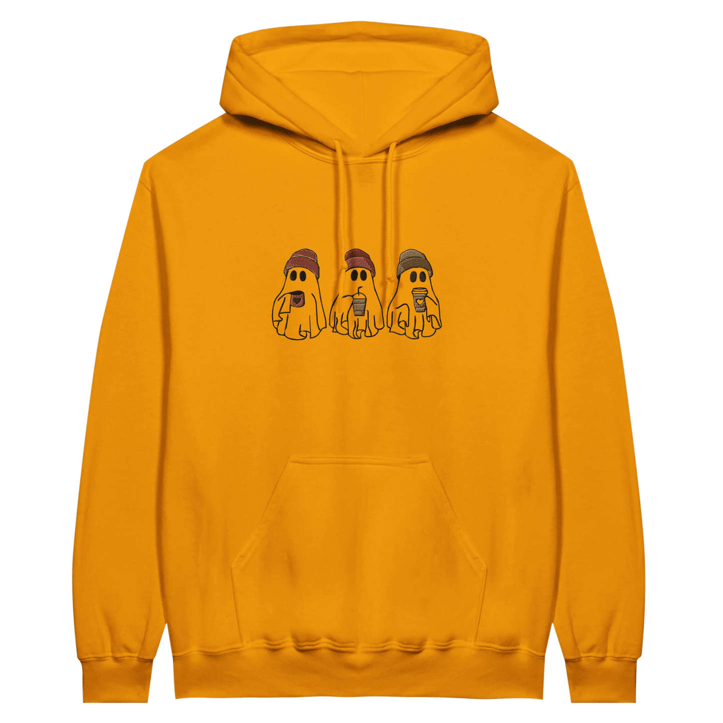 Embroidered Hoodie : The Ghostly Coffee Crew - Slay Hoodies