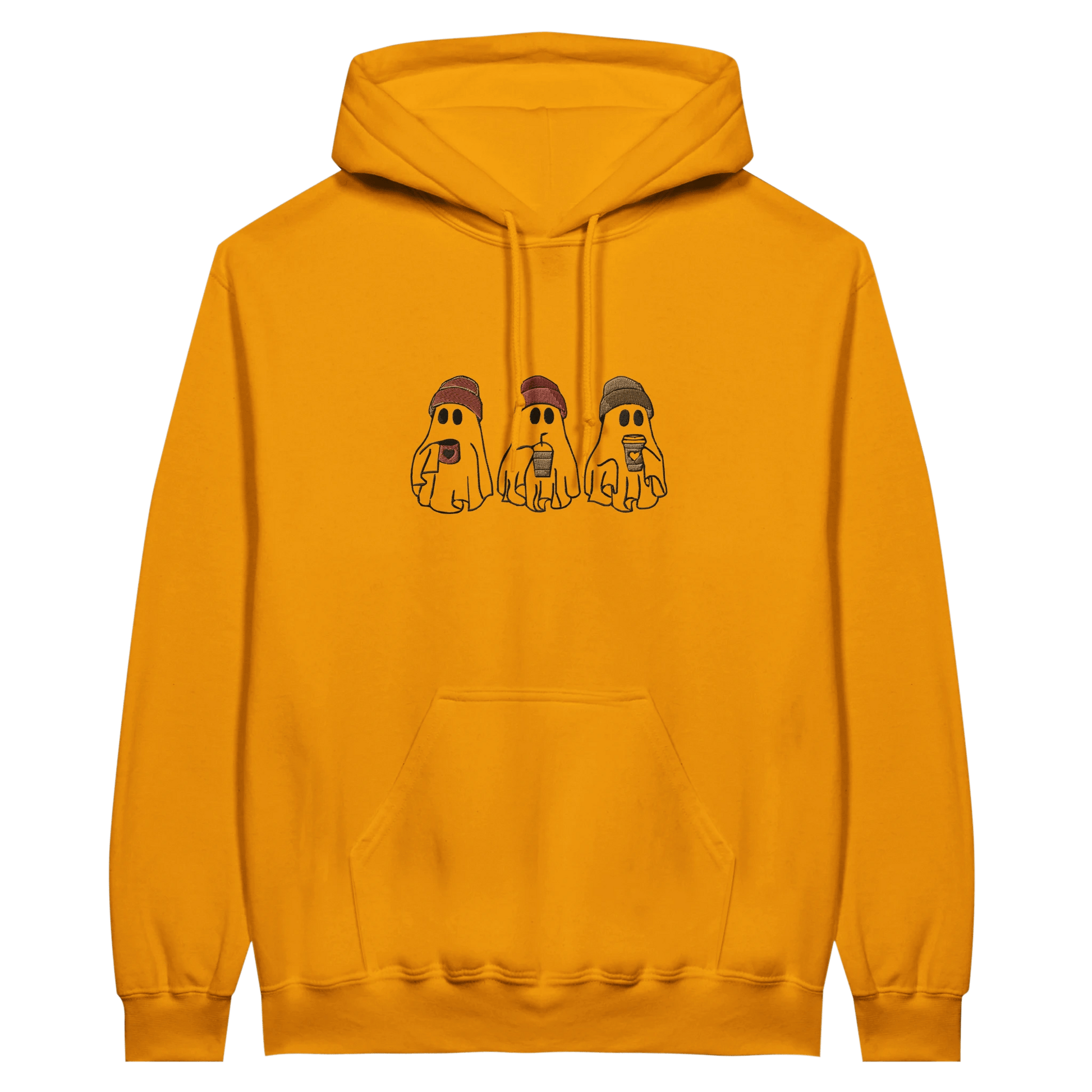 Embroidered Hoodie : The Ghostly Coffee Crew - Slay Hoodies
