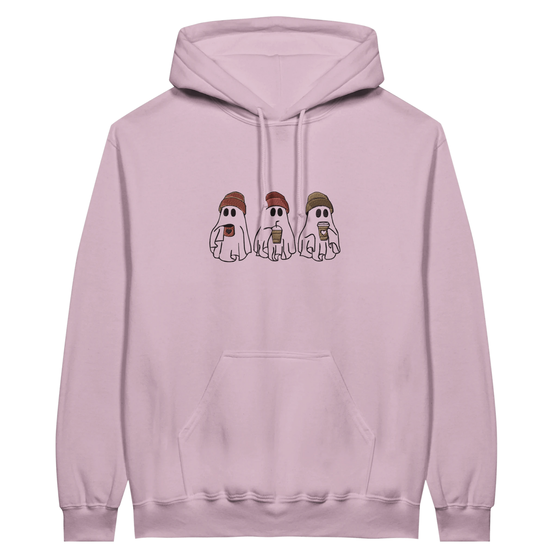 Embroidered Hoodie : The Ghostly Coffee Crew - Slay Hoodies