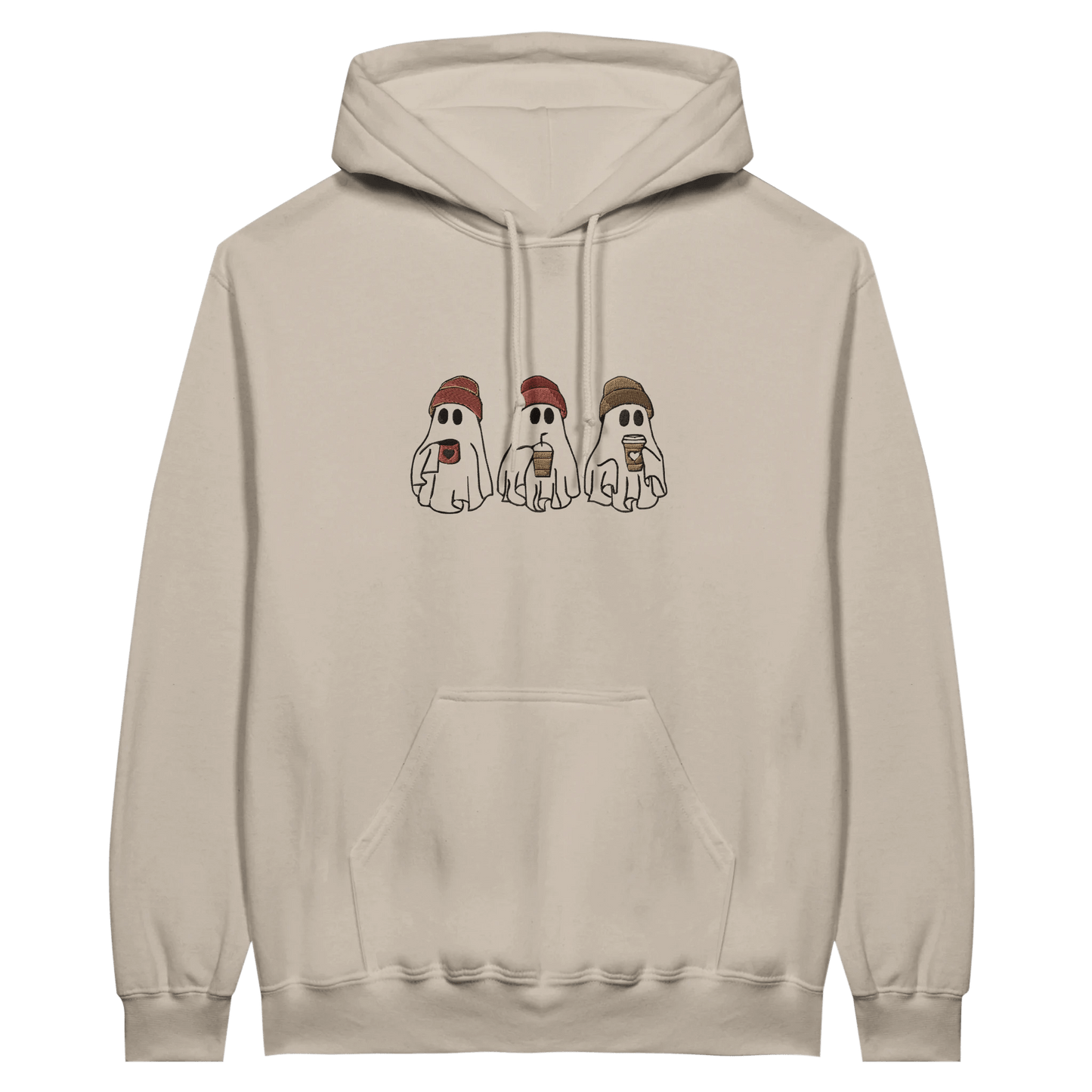 Embroidered Hoodie : The Ghostly Coffee Crew - Slay Hoodies
