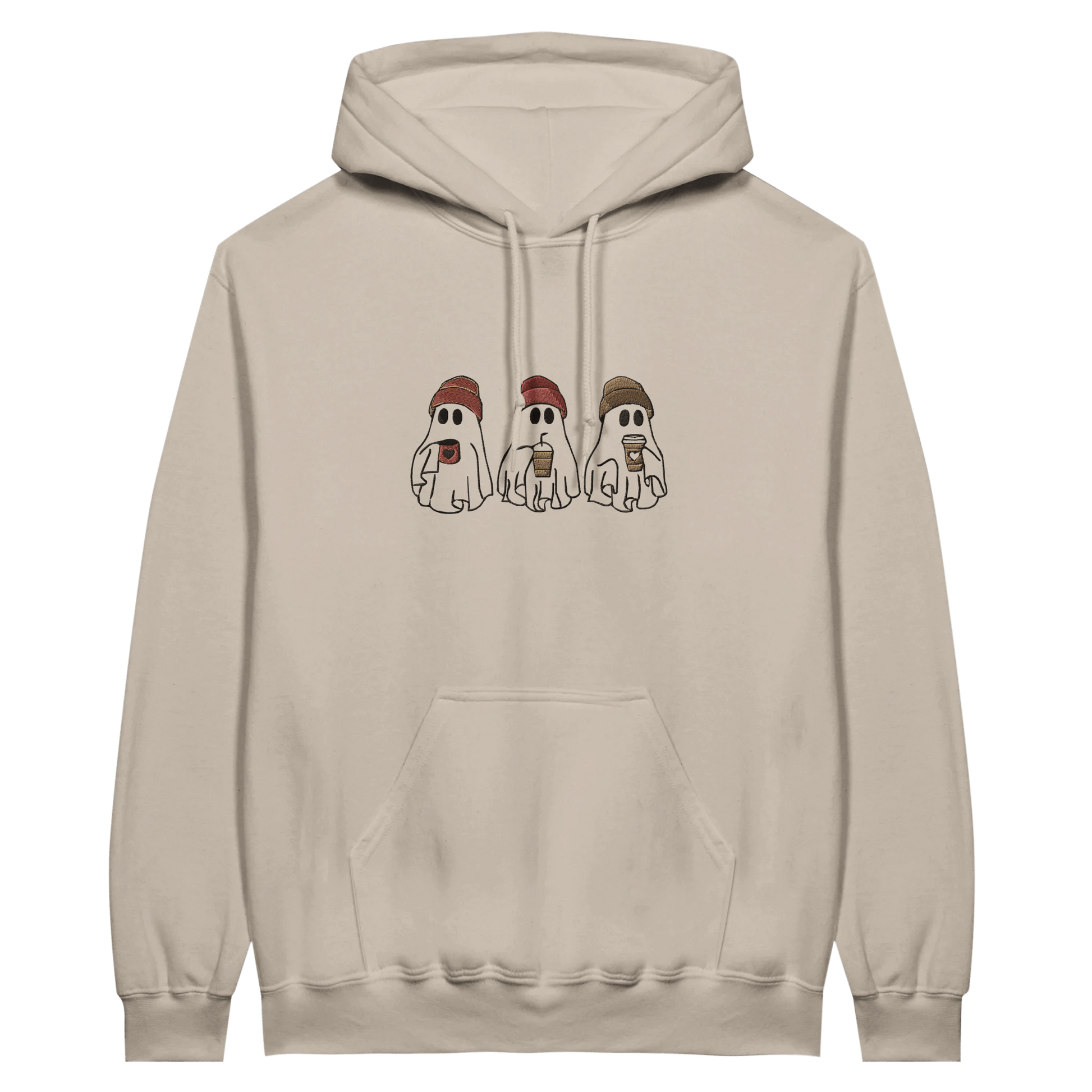 Embroidered Hoodie : The Ghostly Coffee Crew - Slay Hoodies