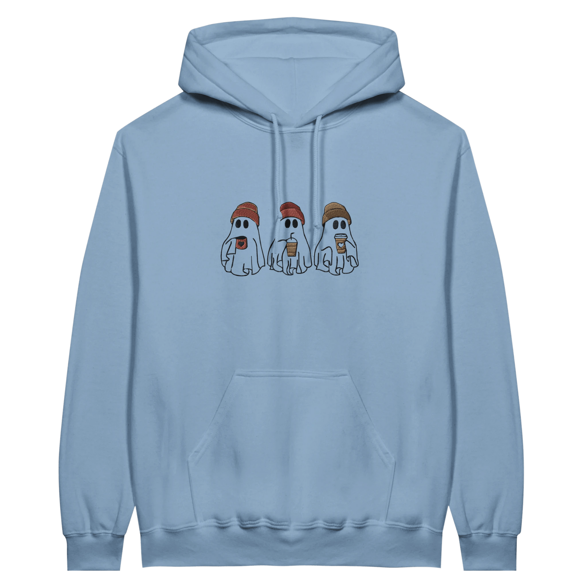 Embroidered Hoodie : The Ghostly Coffee Crew - Slay Hoodies