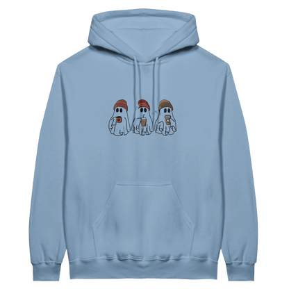 Embroidered Hoodie : The Ghostly Coffee Crew - Slay Hoodies