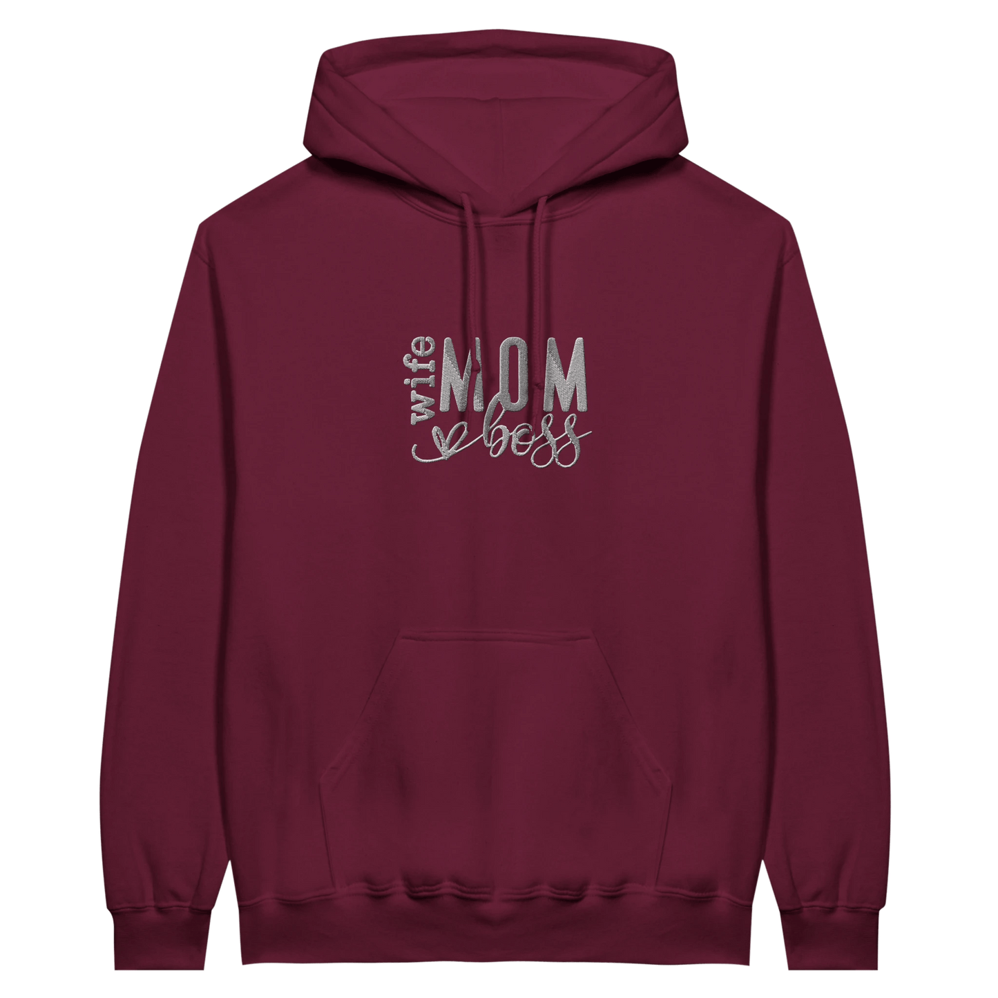 Embroidered Hoodie : Wife, Mom, Boss - Slay Hoodies