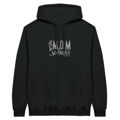 Embroidered Hoodie : Wife, Mom, Boss - Slay Hoodies