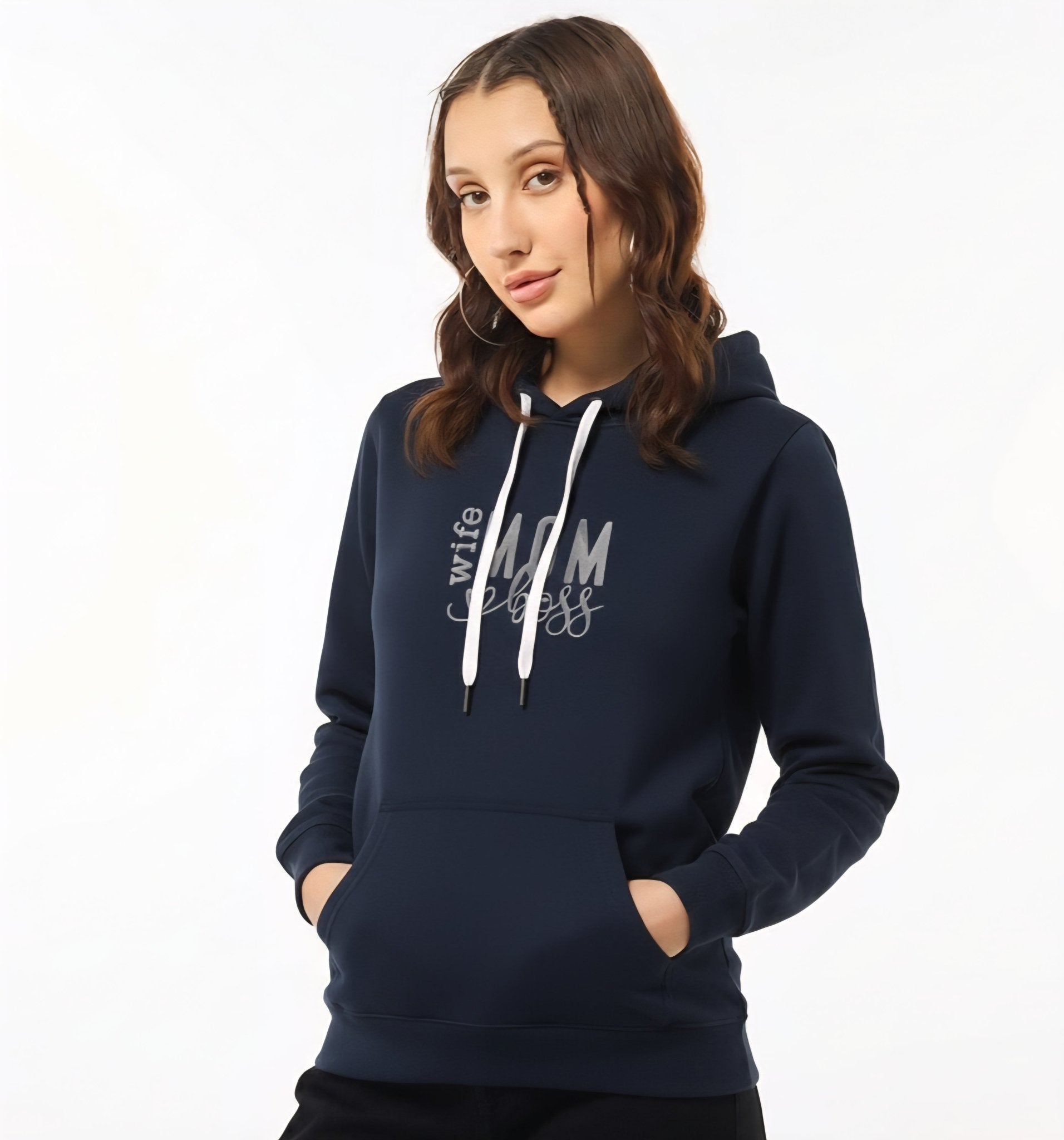Embroidered Hoodie : Wife, Mom, Boss - Slay Hoodies