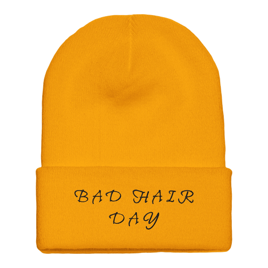 Embroidered Premium Cuffed Beanie - Bad Hair Day - Slay Hoodies