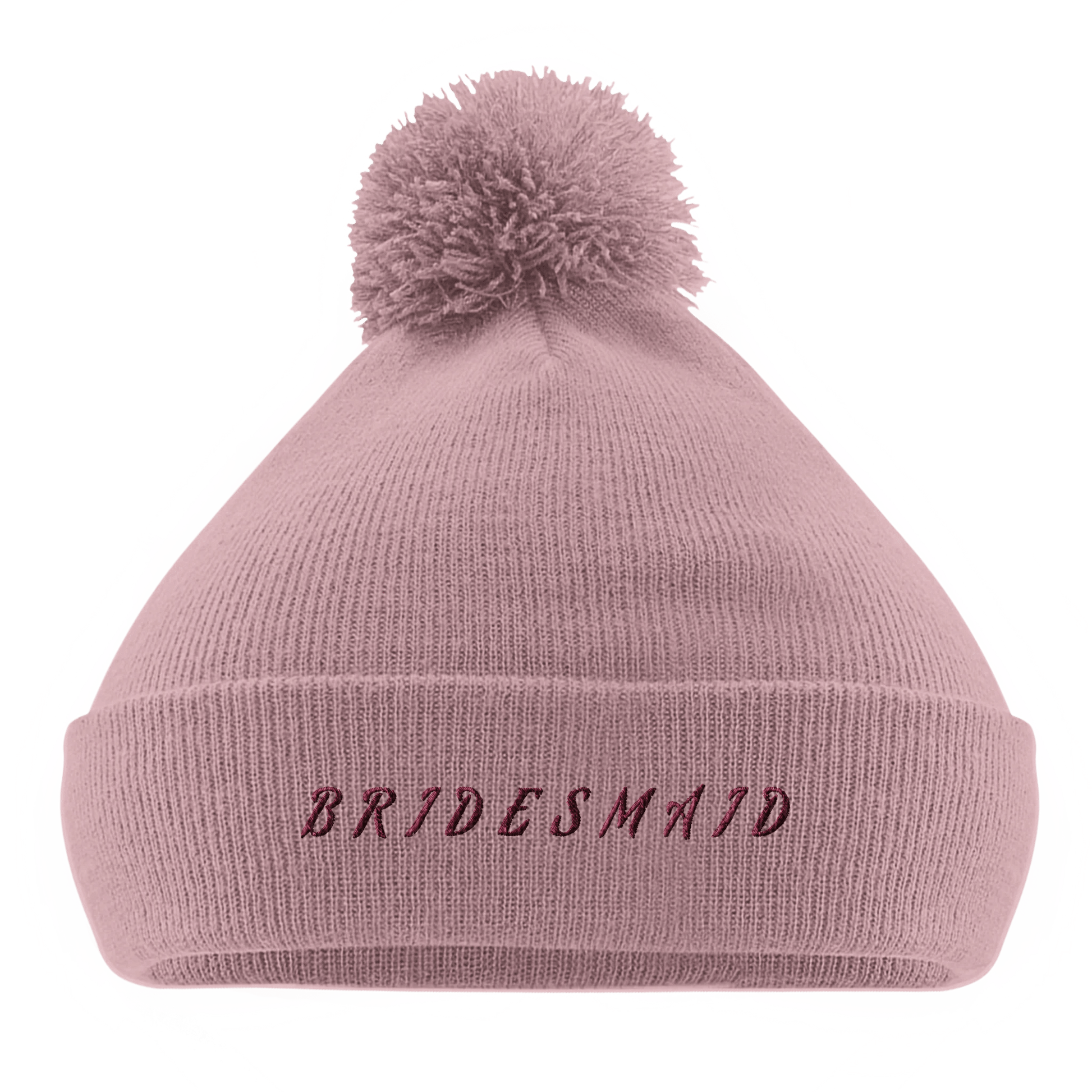 EXCLUSIVE : "Bridesmaid" Embroidered Engagement / Bachelorette Pom - Pom Beanie - Slay Hoodies