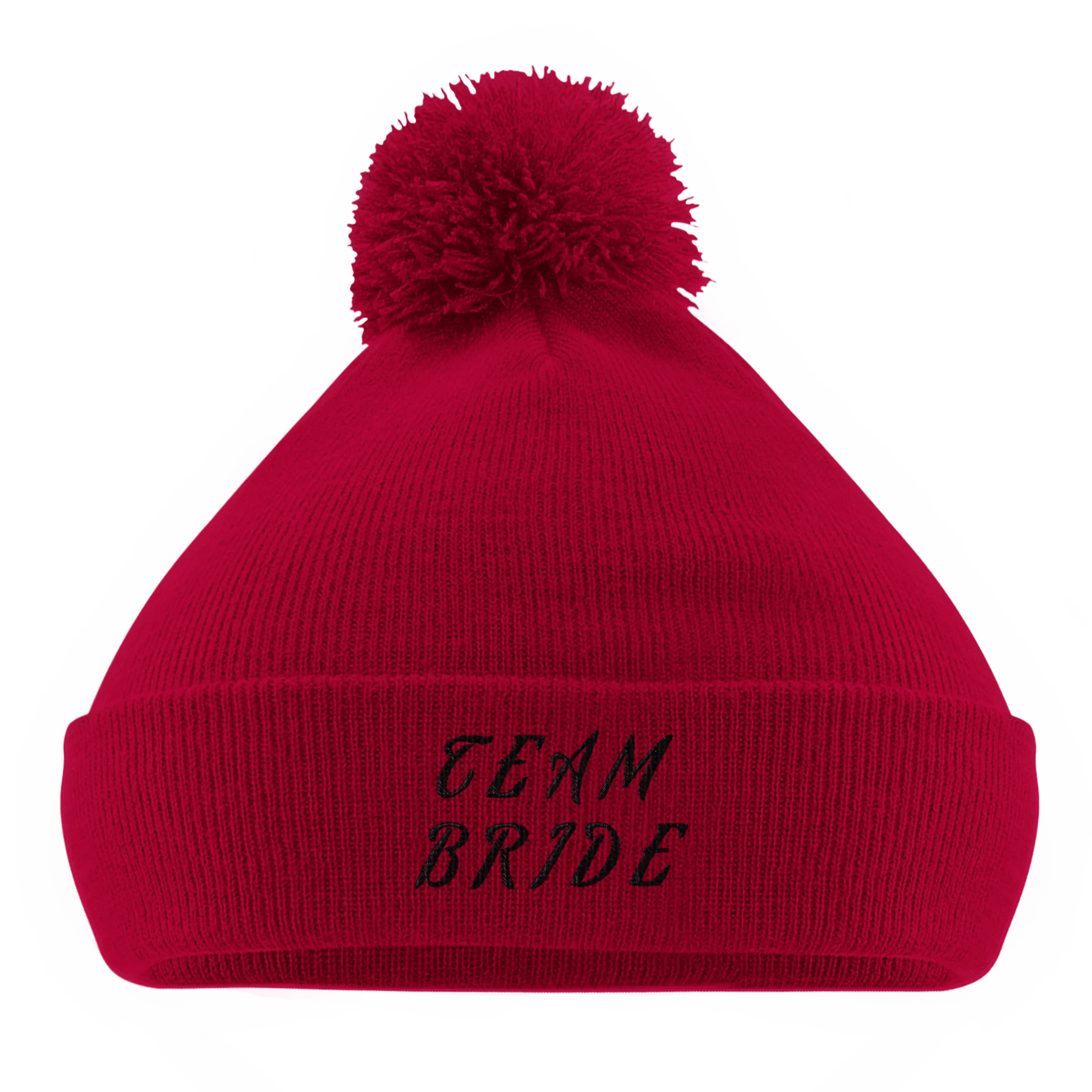 EXCLUSIVE : "Team Bride" Embroidered Engagement / Bachelorette Pom - Pom Winter Hat - Slay Hoodies